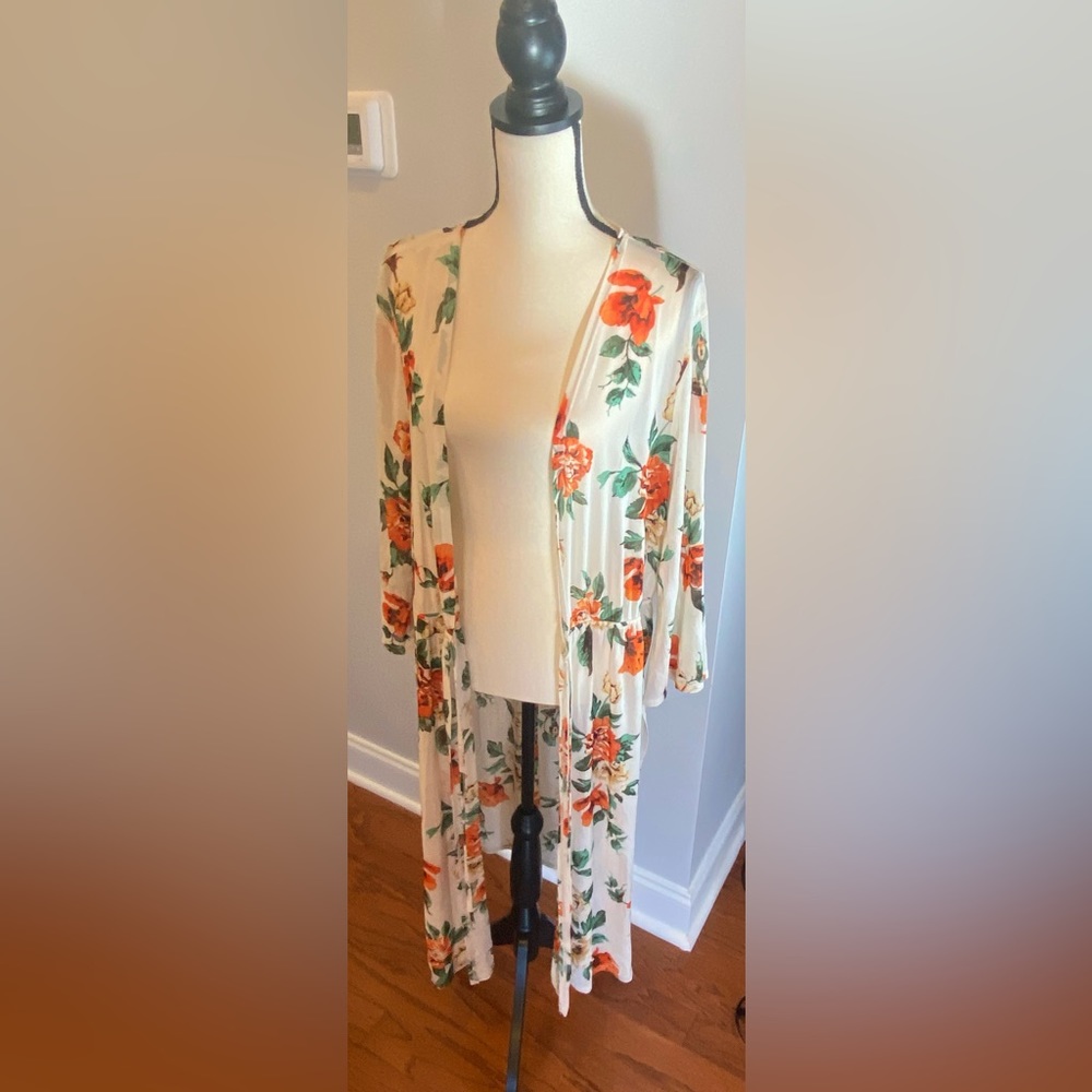 Bright and colorful floral cardigan
